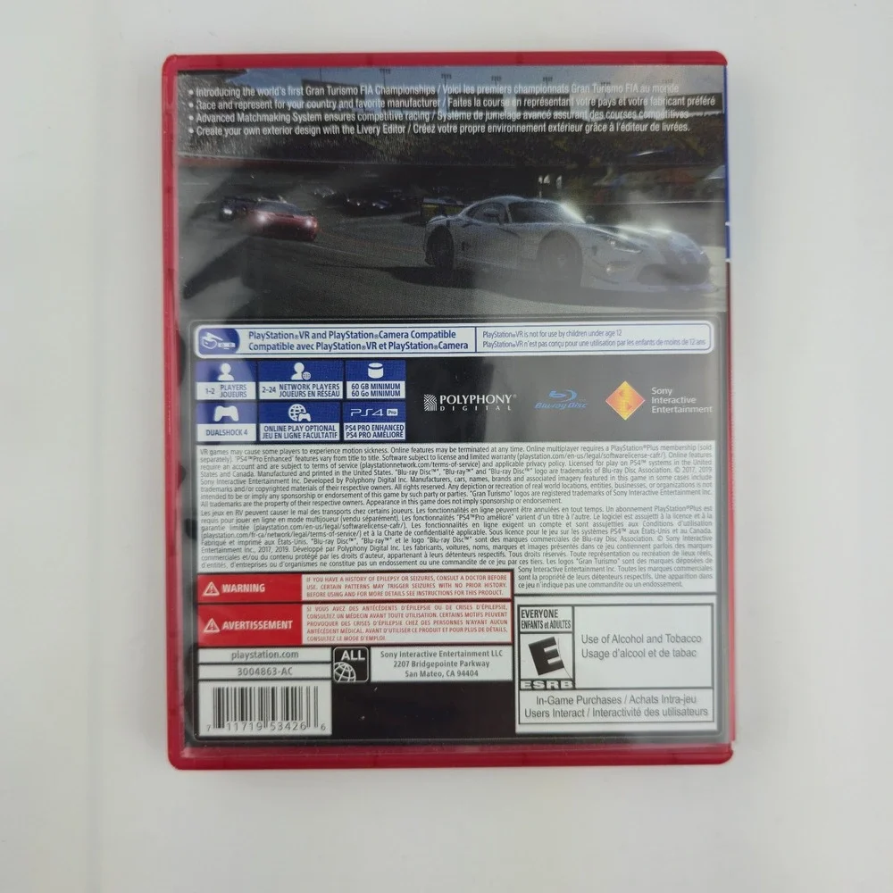 Sony Gran Turismo Sport PS4 PlayStation Hits Racing Simulator VR Compatible